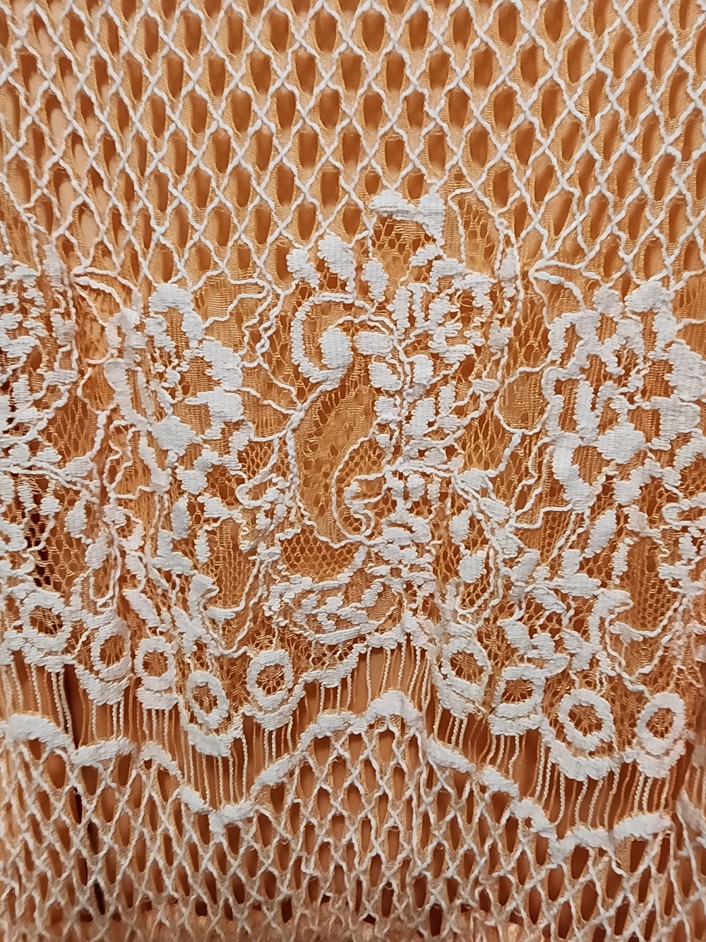 Reba Peach Lace Overlay Maxi Dress Size Medium Boho Sleeveless - Picture 7 of 12